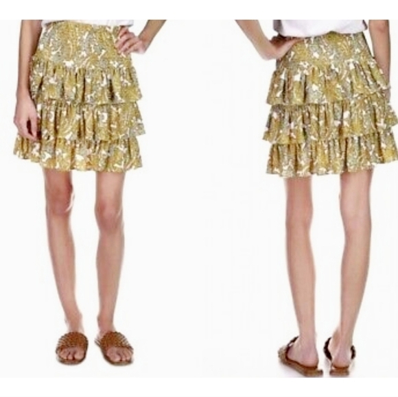 New Michael Michael Kors Paisley Print Tiered Skirt - Picture 3 of 4